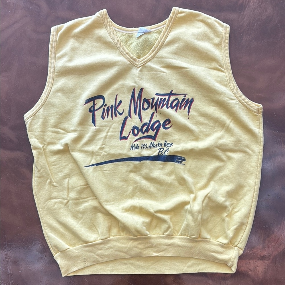 Vintage Pink Mountain Lodge Men's Sweater Vest